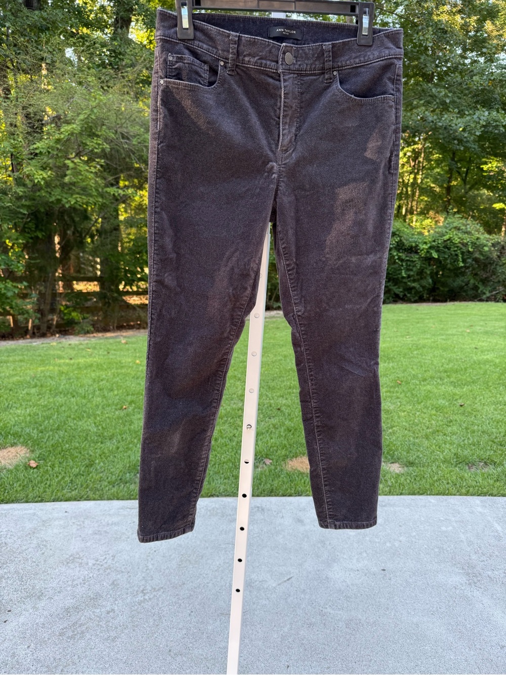 Ann Taylor Charcoal Cropped Corduroy Pants